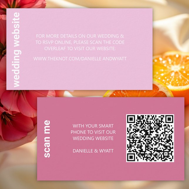 Modern Italian Summer Wedding Website QR code Enclosure Card (Creator Uploaded)