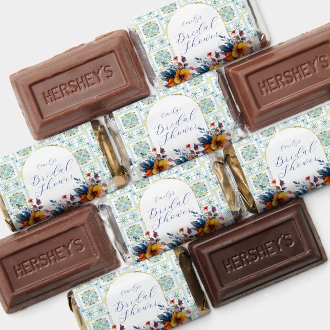 Modern Italian Tiles Blue Floral Cooler Hershey's Miniatures (Assorted)