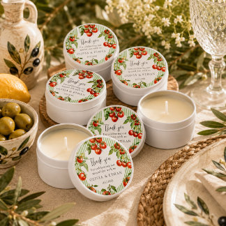 Modern Italian Tomato Wedding Thank you Mini Candle Favors