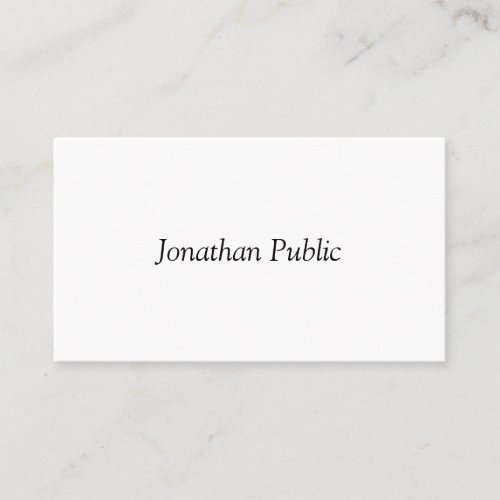 Modern Italic Script Design Professional Simple Business Card