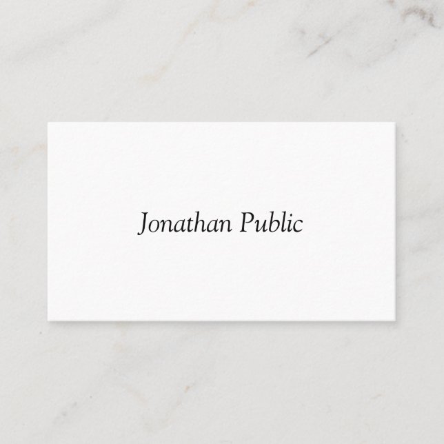 Modern Italic Script Design Professional Simple Business Card (Front)