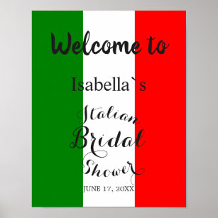 Modern Italy Italian Bridal Shower Sign