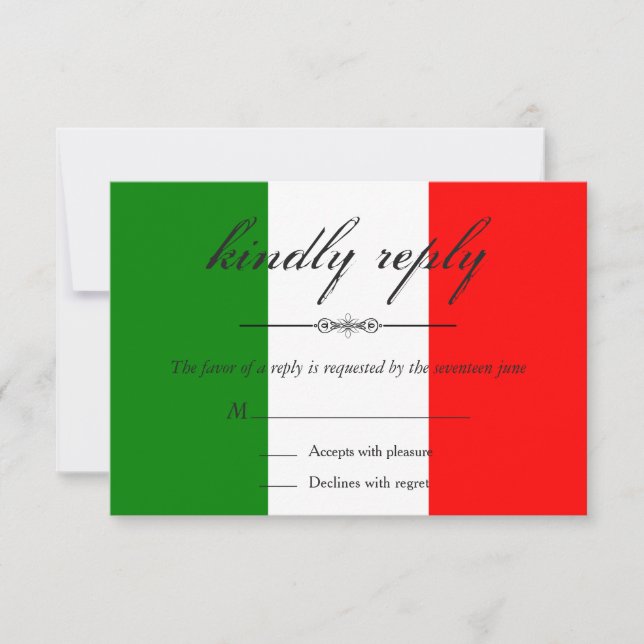 Modern Italy Italian Wedding RSVP (Front)