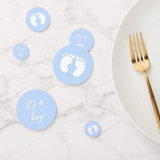 Modern Its a boy baby shower blue Confetti (Group)