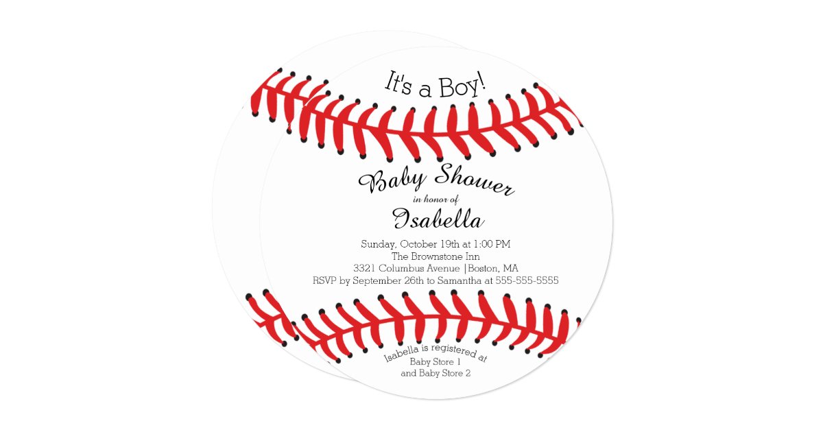 Modern It S A Boy Baseball Baby Shower Invitations Zazzle Com