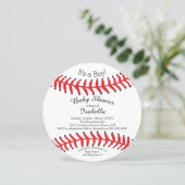 Modern It's A Boy Baseball Baby Shower Invitations (Standing Front)