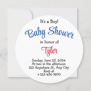 Modern It's A Boy Baseball Baby Shower Invitations