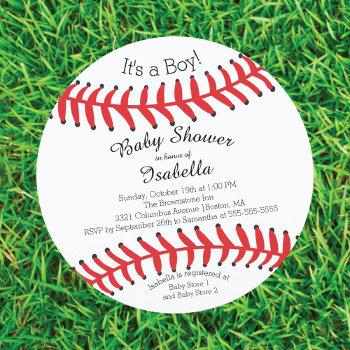 Modern It's A Boy Baseball Baby Shower Invitations by invitationstop at Zazzle