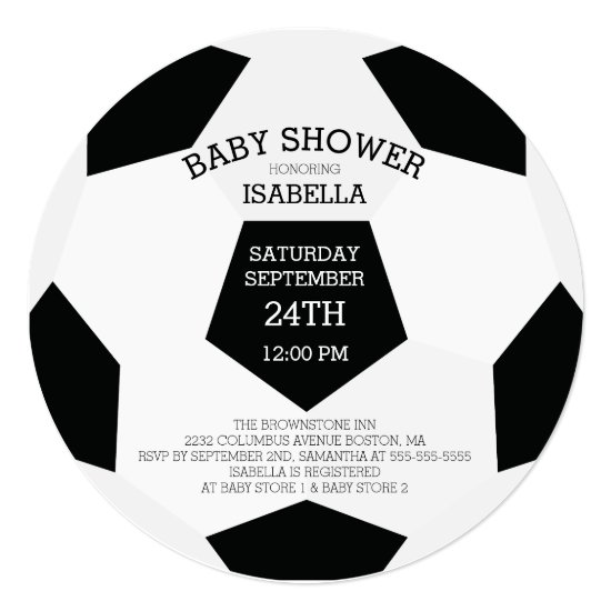 Modern It's A Boy Soccer Baby Shower Invitations