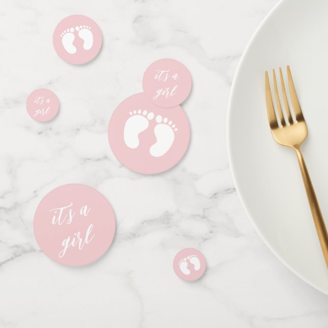 Modern Its a girl baby shower cute dusty pink Confetti (Group)