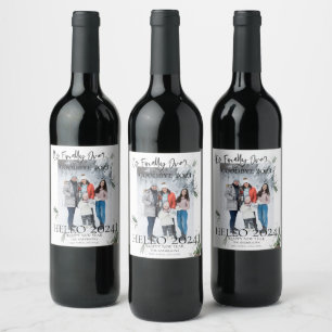 Modern Its Finally Over Hello 2024 Happy New Year Wine Label