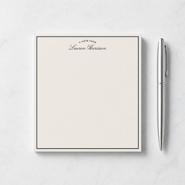 Modern ivory, black border  notepad (Creator Uploaded)
