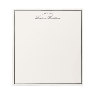Modern ivory, black border  notepad