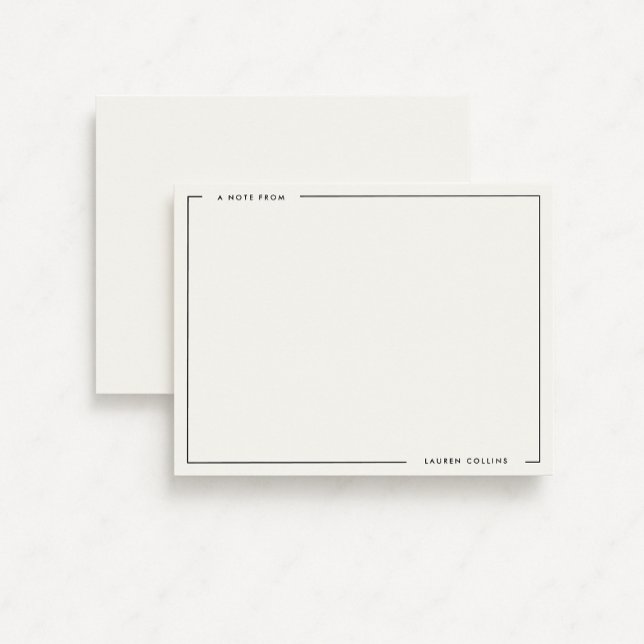 Modern Ivory Black Border Stationery Note Card (Creator Uploaded)