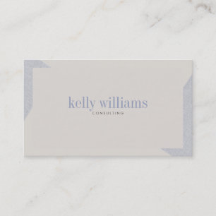 Modern Ivory & Blue-Gray Geometric Corners Business Card