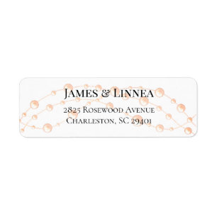 Modern Ivory Blush Romantic Pearl Neutral Wedding Label