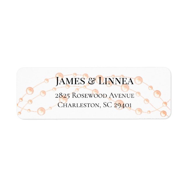 Modern Ivory Blush Romantic Pearl Neutral Wedding Label (Front)