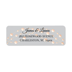Modern Ivory Blush Romantic Pearl Neutral Wedding Label