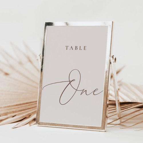 Modern Ivory Calligraphy Table One Table Number