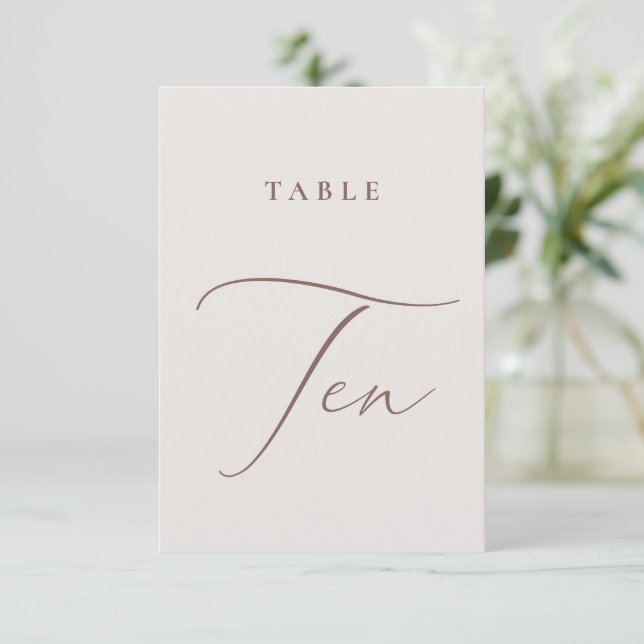 Modern Ivory Calligraphy Table Ten Table Number (Standing Front)