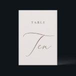 Modern Ivory Calligraphy Table Ten Table Number<br><div class="desc">Help your guests find their way with these double sided table number cards. The neutral design features a minimalist card decorated with romantic and elegant typography. Designed to coordinate with for the «ETHEREAL» Wedding Invitation Collection. Other table numbers in the collection are sold separately. View the collection link on this...</div>
