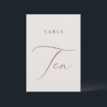 Modern Ivory Calligraphy Table Ten Table Number<br><div class="desc">Help your guests find their way with these double sided table number cards. The neutral design features a minimalist card decorated with romantic and elegant typography. Designed to coordinate with for the «ETHEREAL» Wedding Invitation Collection. Other table numbers in the collection are sold separately. View the collection link on this...</div>
