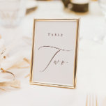 Modern Ivory Calligraphy Table Two Table Number<br><div class="desc">Help your guests find their way with these double sided table number cards. The neutral design features a minimalist card decorated with romantic and elegant typography. Designed to coordinate with for the «ETHEREAL» Wedding Invitation Collection. Other table numbers in the collection are sold separately. View the collection link on this...</div>