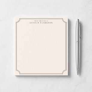 Modern Ivory Clipped Corners Notepad
