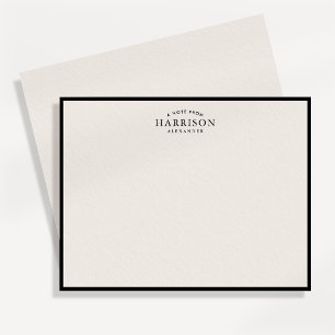 Modern Ivory Elegant Black Border Note Card