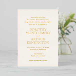 Modern Ivory Elegant Wedding Foil Invitation