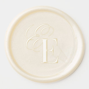 Modern Ivory Elegant Wedding Wax Seal Sticker