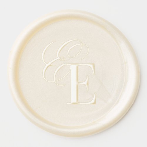 Modern Ivory Elegant Wedding Wax Seal Sticker