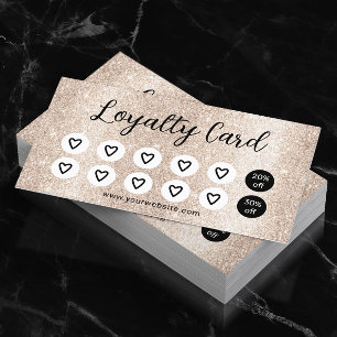 Modern Ivory Glitter Beauty Salon Spa Loyalty Card