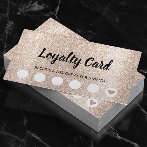 Modern Ivory Gold Glitter Beauty Salon Spa Loyalty Card