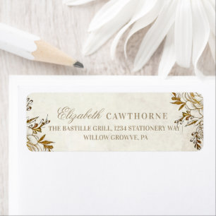 Modern Ivory & Gold ⎮Rose Elegant Wedding Label