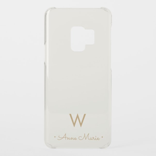 Modern Ivory Gold Script Monogram Uncommon Samsung Galaxy Case (Back)