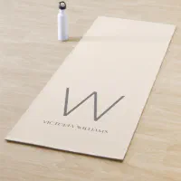 Monogram Neutral, Modern Minimalist Stylish Yoga Mat