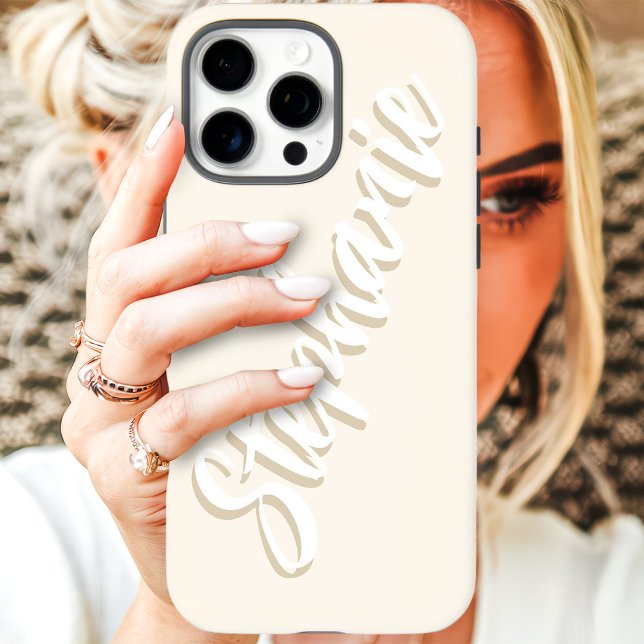 Modern Ivory Minimal Script Name Case-Mate iPhone Case-Mate iPhone Case (Creator Uploaded)