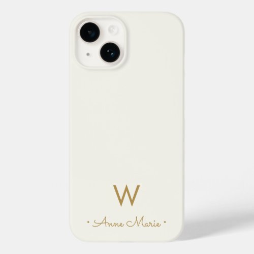 Modern Ivory Script Monogram Case_Mate iPhone 14 Case