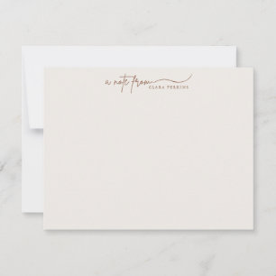 Modern Ivory Script Personalized Note Card