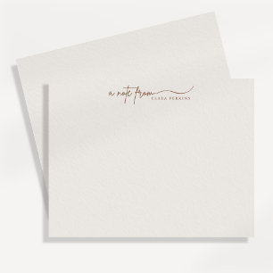 Modern Ivory Script Personalized Note Card