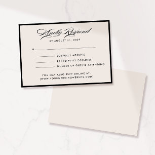 Modern Ivory Script RSVP Card