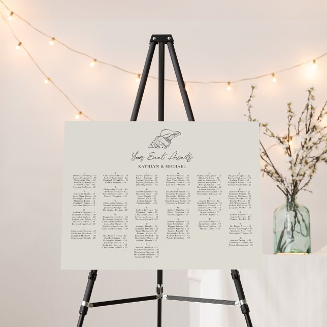 Modern Ivory Shell Beach Wedding Seating Charts  Foam Board (Creator Uploaded)