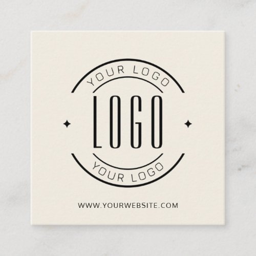 Modern ivory simple add your logo  square business card