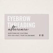 Modern Ivory Simple Eyebrow Threading Aftercare  (Front)