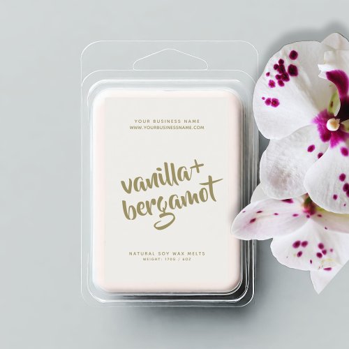 Modern ivory soy wax melts label