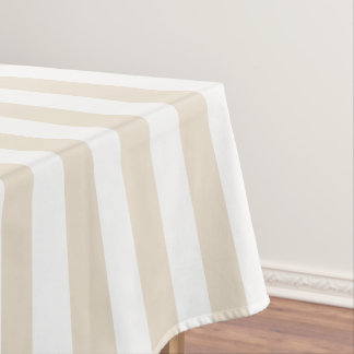 Modern Ivory Wide Stripe Tablecloth