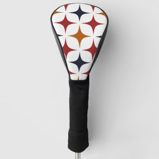 Modern Ivy League Starburst Pattern Burgundy Wine Golf Head Cover