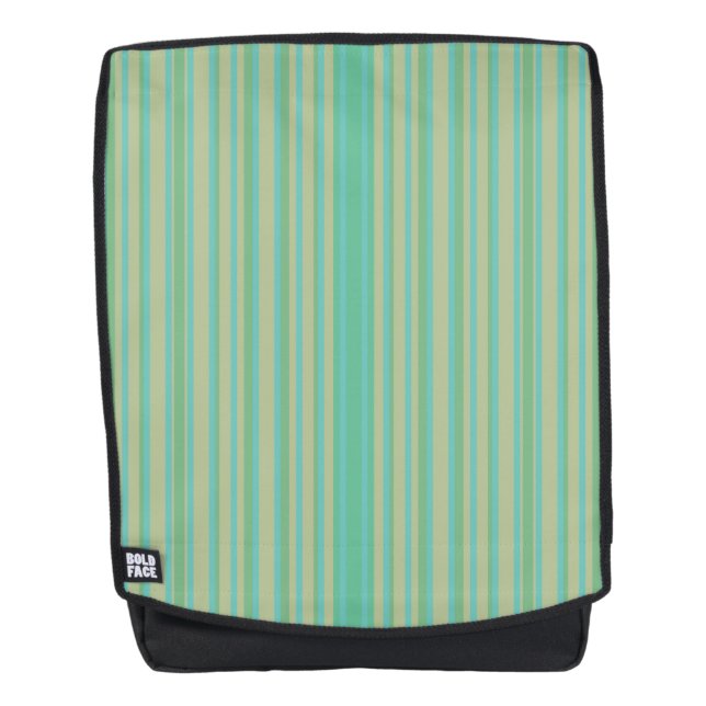 Modern Jade Green Striped Pattern Backpack (Front)