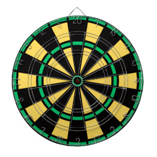 Modern Jamaica Colors Black Green and Gold  Dart Board